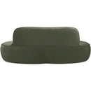  Meridian Swerve 77" Green Velvet Upholstered Loveseat IMAGE 5