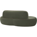  Meridian Swerve 77" Green Velvet Upholstered Loveseat IMAGE 6
