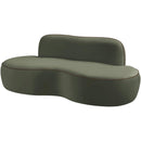  Meridian Swerve 77" Green Velvet Upholstered Loveseat IMAGE 7