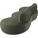  Meridian Swerve 101" Green Velvet Upholstered Sofa IMAGE 10