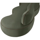  Meridian Swerve 101" Green Velvet Upholstered Sofa IMAGE 11