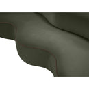  Meridian Swerve 101" Green Velvet Upholstered Sofa IMAGE 13