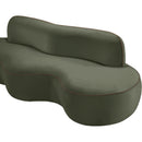  Meridian Swerve 101" Green Velvet Upholstered Sofa IMAGE 15