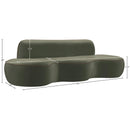  Meridian Swerve 101" Green Velvet Upholstered Sofa IMAGE 19