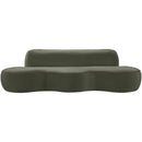  Meridian Swerve 101" Green Velvet Upholstered Sofa IMAGE 3