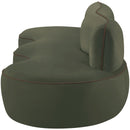  Meridian Swerve 101" Green Velvet Upholstered Sofa IMAGE 4