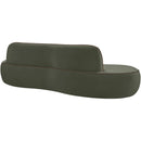  Meridian Swerve 101" Green Velvet Upholstered Sofa IMAGE 6