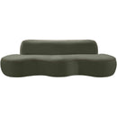  Meridian Swerve 101" Green Velvet Upholstered Sofa IMAGE 8