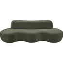  Meridian Swerve 101" Green Velvet Upholstered Sofa IMAGE 9