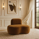  Meridian Swerve Saddle Velvet Upholstered Chair IMAGE 2