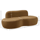  Meridian Swerve 77" Saddle Velvet Upholstered Loveseat IMAGE 13