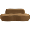  Meridian Swerve 77" Saddle Velvet Upholstered Loveseat IMAGE 3