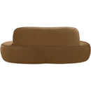  Meridian Swerve 77" Saddle Velvet Upholstered Loveseat IMAGE 5