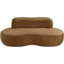  Meridian Swerve 77" Saddle Velvet Upholstered Loveseat IMAGE 8