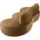  Meridian Swerve 101" Saddle Velvet Upholstered Sofa IMAGE 10