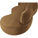  Meridian Swerve 101" Saddle Velvet Upholstered Sofa IMAGE 11