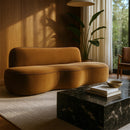  Meridian Swerve 101" Saddle Velvet Upholstered Sofa IMAGE 2