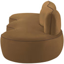  Meridian Swerve 101" Saddle Velvet Upholstered Sofa IMAGE 4