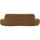  Meridian Swerve 101" Saddle Velvet Upholstered Sofa IMAGE 5