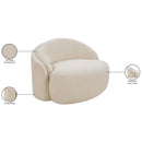  Meridian Caspian Beige Chenille Fabric Upholstered Chair IMAGE 15