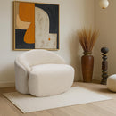  Meridian Caspian Beige Chenille Fabric Upholstered Chair IMAGE 2