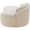  Meridian Caspian 79" Beige Chenille Fabric Upholstered Loveseat IMAGE 6