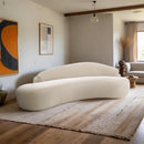  Meridian Caspian 101" Beige Chenille Fabric Upholstered Sofa IMAGE 2