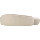  Meridian Caspian 101" Beige Chenille Fabric Upholstered Sofa IMAGE 5