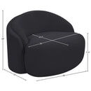  Meridian Caspian Black Chenille Fabric Upholstered Chair IMAGE 12