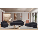  Meridian Caspian Black Chenille Fabric Upholstered Chair IMAGE 14