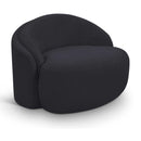  Meridian Caspian Black Chenille Fabric Upholstered Chair IMAGE 1