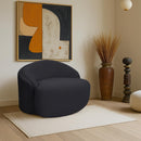  Meridian Caspian Black Chenille Fabric Upholstered Chair IMAGE 2