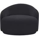  Meridian Caspian Black Chenille Fabric Upholstered Chair IMAGE 3