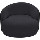  Meridian Caspian Black Chenille Fabric Upholstered Chair IMAGE 6