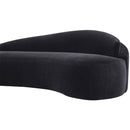  Meridian Caspian 79" Black Chenille Fabric Upholstered Loveseat IMAGE 11