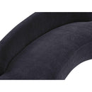  Meridian Caspian 79" Black Chenille Fabric Upholstered Loveseat IMAGE 14