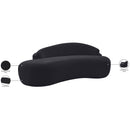  Meridian Caspian 79" Black Chenille Fabric Upholstered Loveseat IMAGE 17