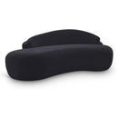  Meridian Caspian 79" Black Chenille Fabric Upholstered Loveseat IMAGE 1