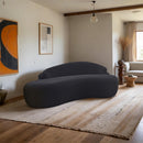  Meridian Caspian 79" Black Chenille Fabric Upholstered Loveseat IMAGE 2