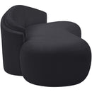  Meridian Caspian 79" Black Chenille Fabric Upholstered Loveseat IMAGE 4