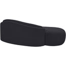  Meridian Caspian 79" Black Chenille Fabric Upholstered Loveseat IMAGE 7