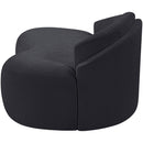  Meridian Caspian 79" Black Chenille Fabric Upholstered Loveseat IMAGE 9