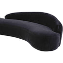  Meridian Caspian 101" Black Chenille Fabric Upholstered Sofa IMAGE 13