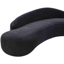  Meridian Caspian 101" Black Chenille Fabric Upholstered Sofa IMAGE 16