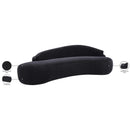  Meridian Caspian 101" Black Chenille Fabric Upholstered Sofa IMAGE 20