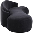 Meridian Caspian 101" Black Chenille Fabric Upholstered Sofa IMAGE 4