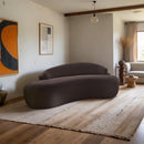  Meridian Caspian 79" Brown Chenille Fabric Upholstered Loveseat IMAGE 2