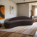  Meridian Caspian 101" Brown Chenille Fabric Upholstered Sofa IMAGE 2