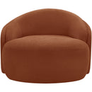 Meridian Caspian Cognac Chenille Fabric Upholstered Chair IMAGE 3
