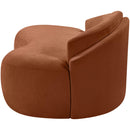  Meridian Caspian 79" Cognac Chenille Fabric Upholstered Loveseat IMAGE 10